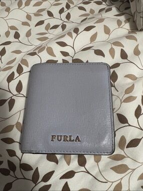Furla Lavender Saffiano Leather Bifold Wallet with Gold Logo